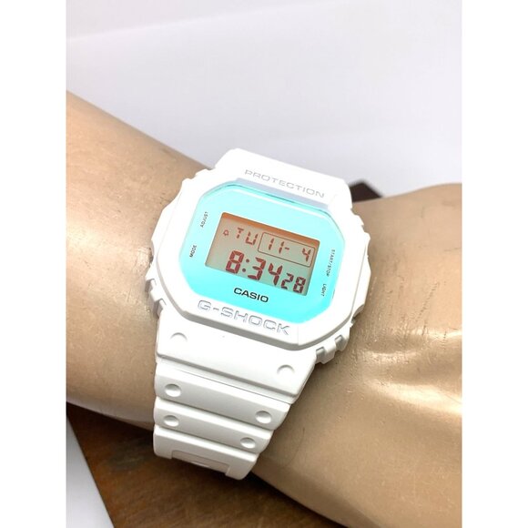 Casio G-Shock Men's Watch DW5600TL-7 Beach Time 43mm White Rubber Strap 3525 - Picture 5 of 14